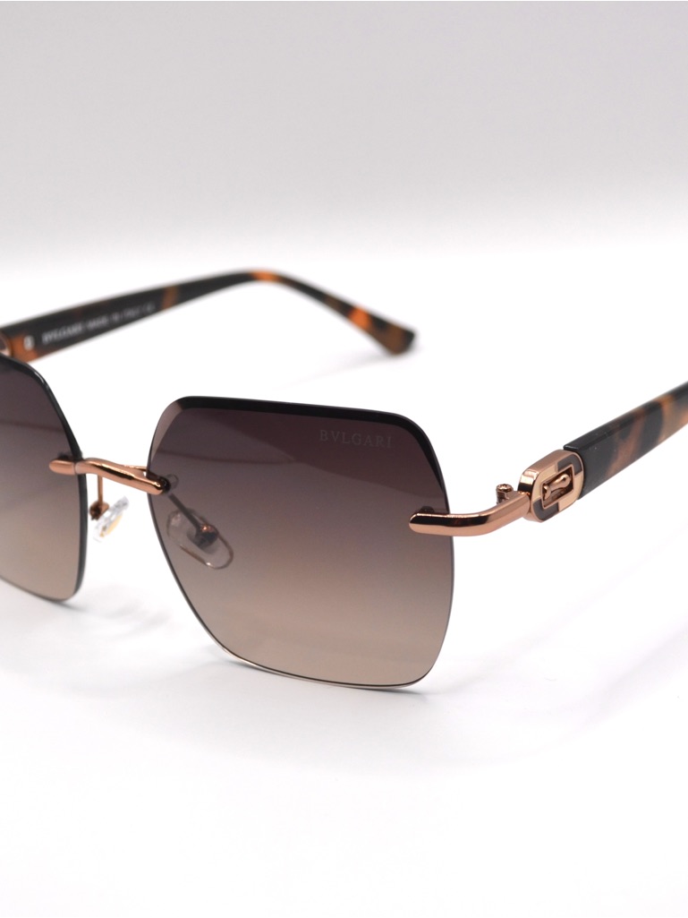 Bvlgari Women’s Rimless Sunglasses | Gold & Tortoise | Gradient | New